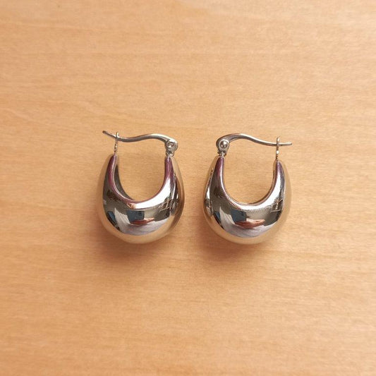 Moon Hoop Earrings 24x18.5x15mm