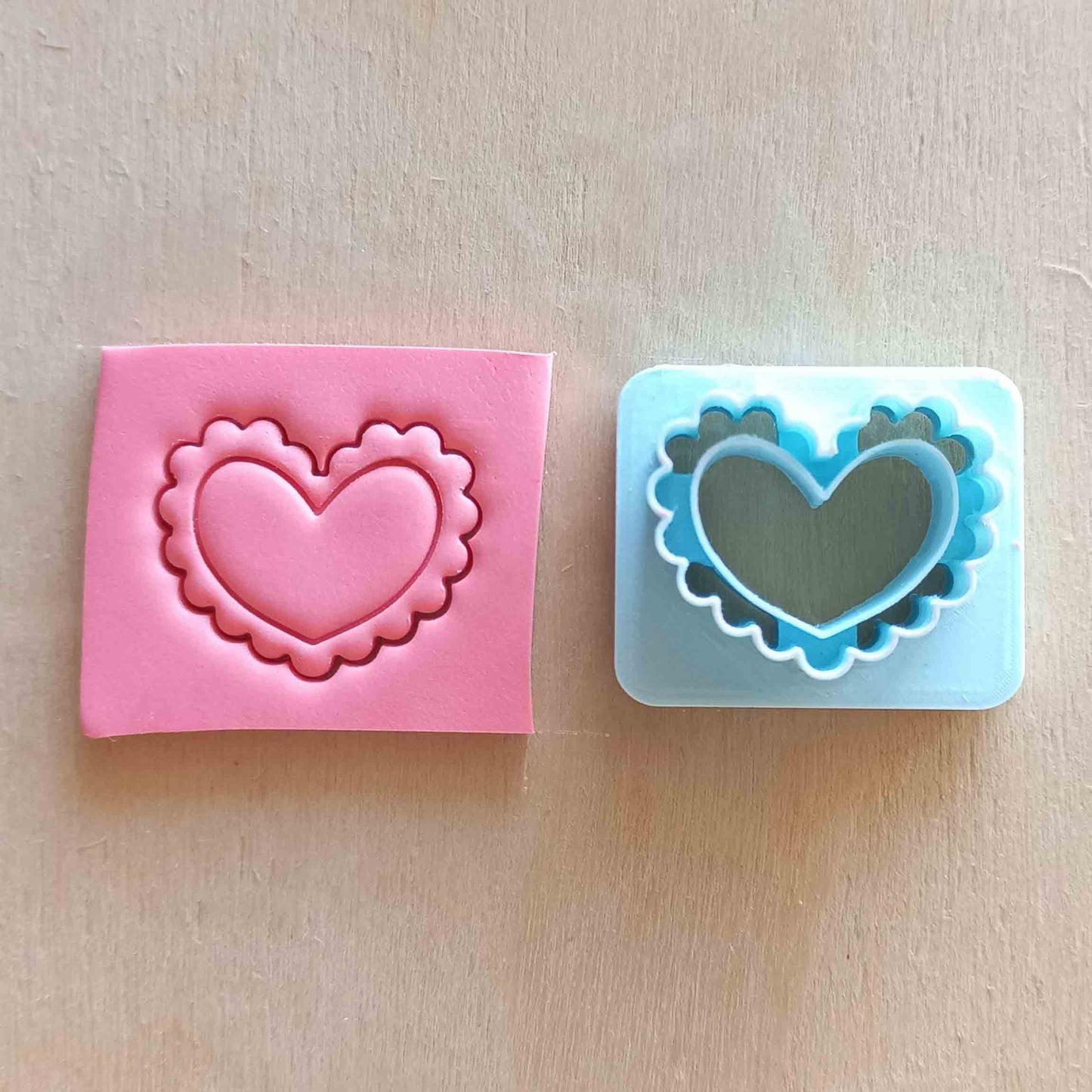 Heart Cookie 2 polymer clay cutters