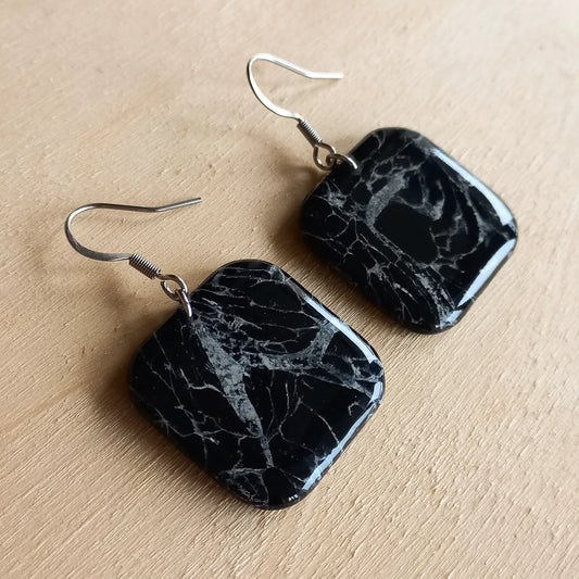 Marble Square Earrings