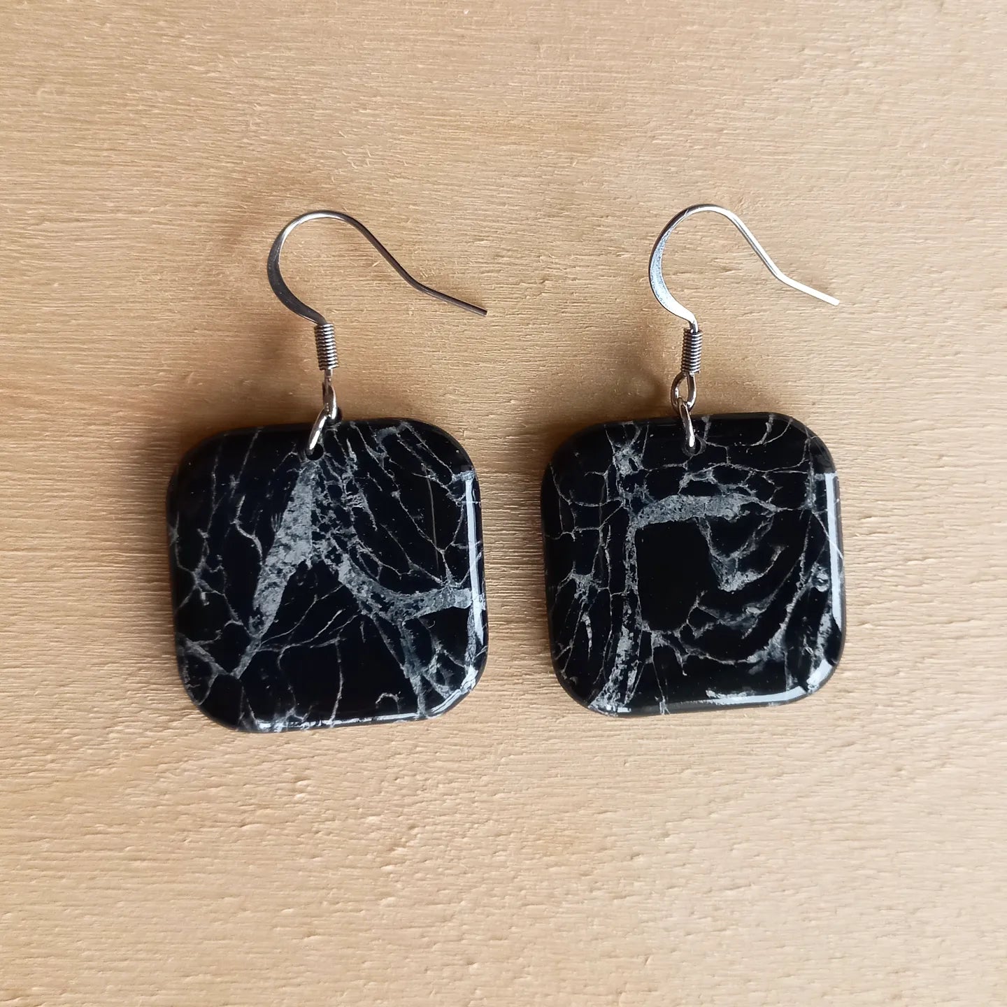 Marble Square Earrings