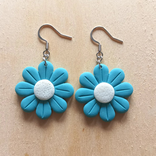 Blue Daisy Earrings