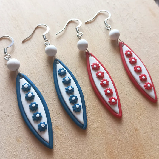 Flower Surfboard earrings