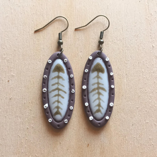 Fishbone Pendant earrings