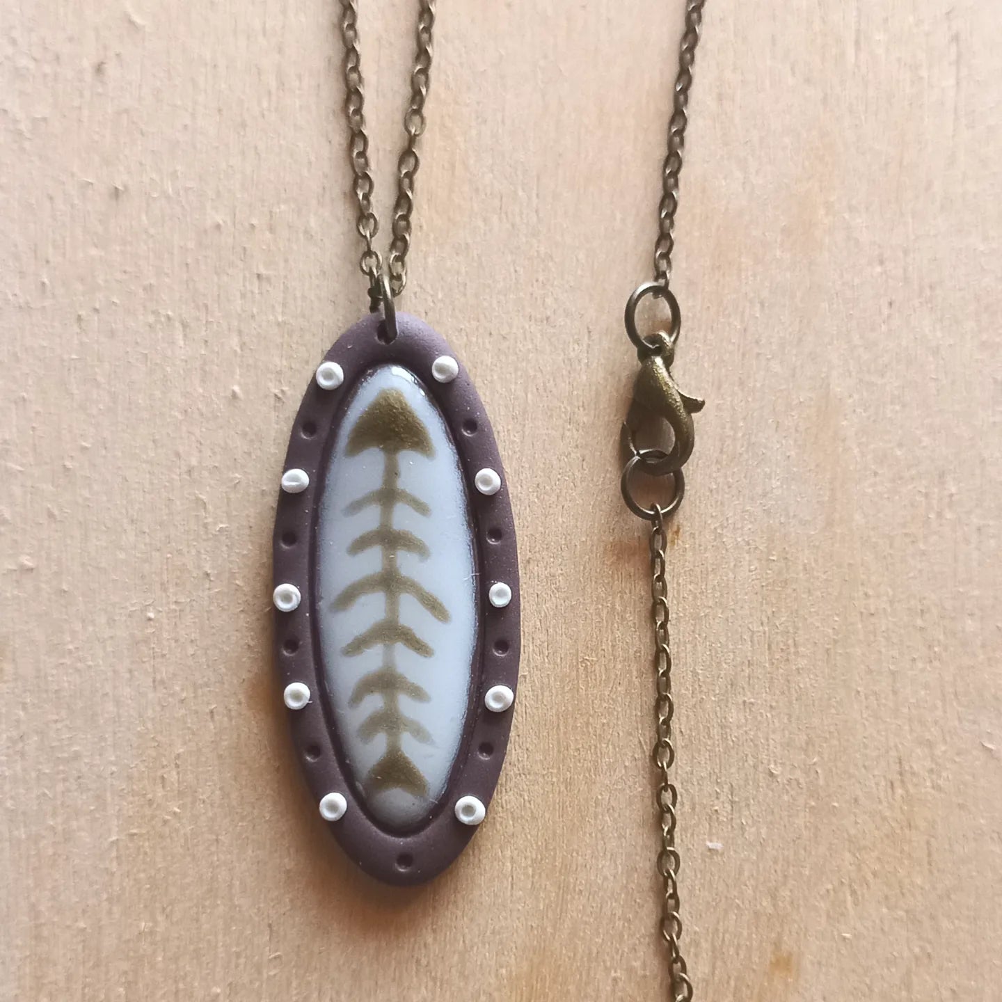 Fishbone Pendant Necklace