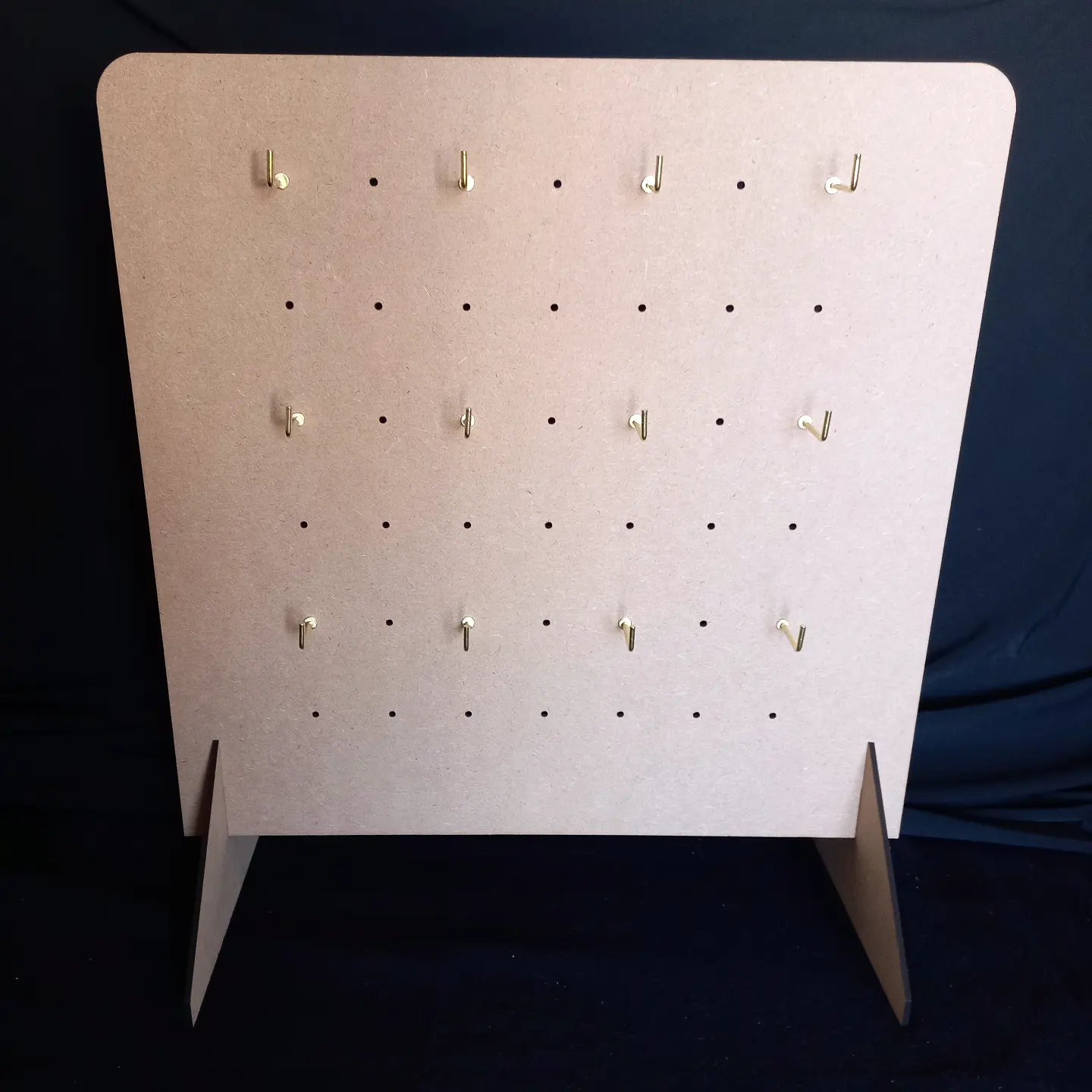 Square Hanging Display Stand Peg Board with a Logo