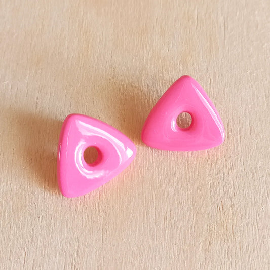 Pink Triangle Stud Earrings