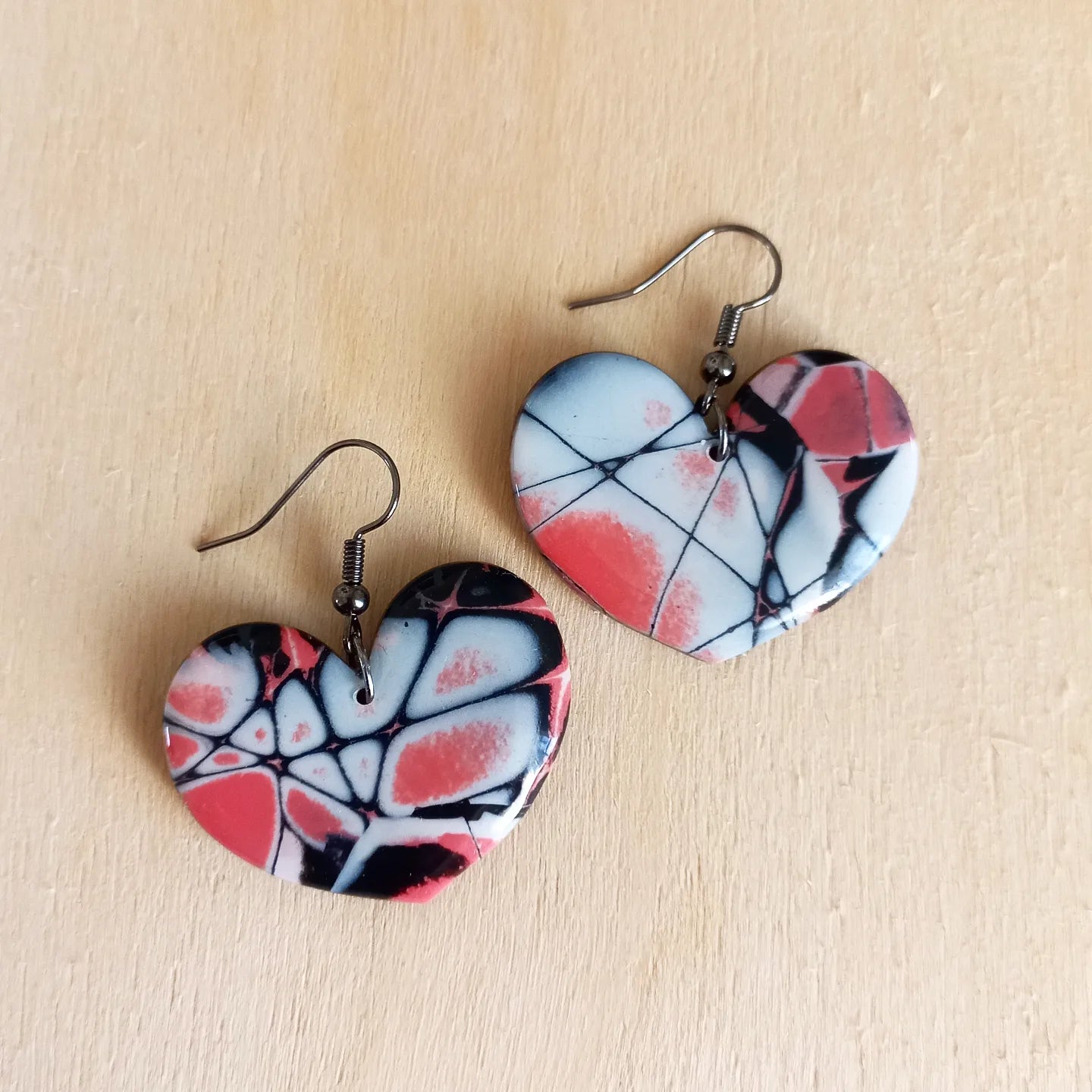 Abstract Heart Earrings