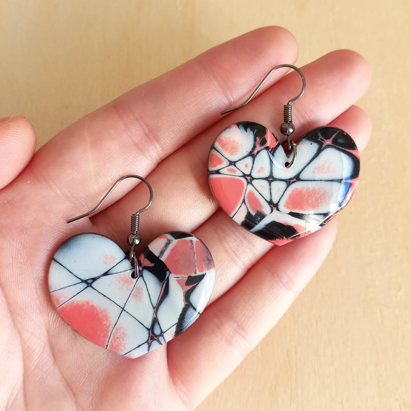 Abstract Heart Earrings