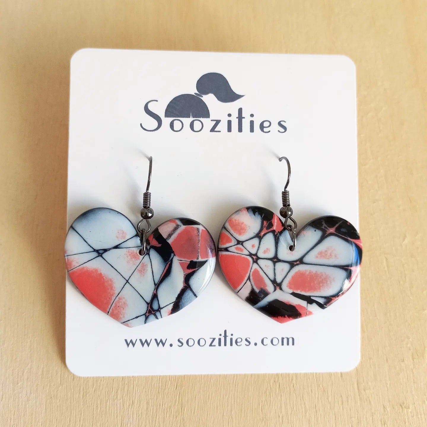 Abstract Heart Earrings