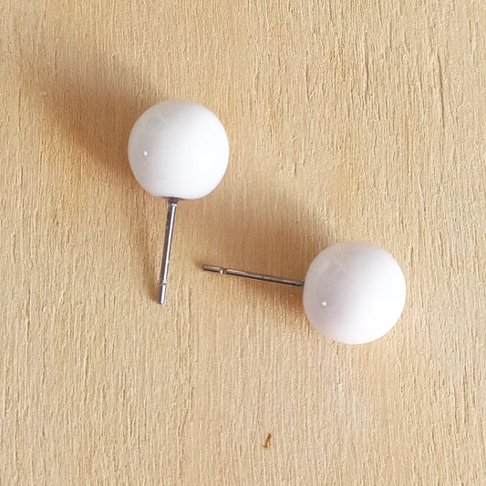 White Ball Studs