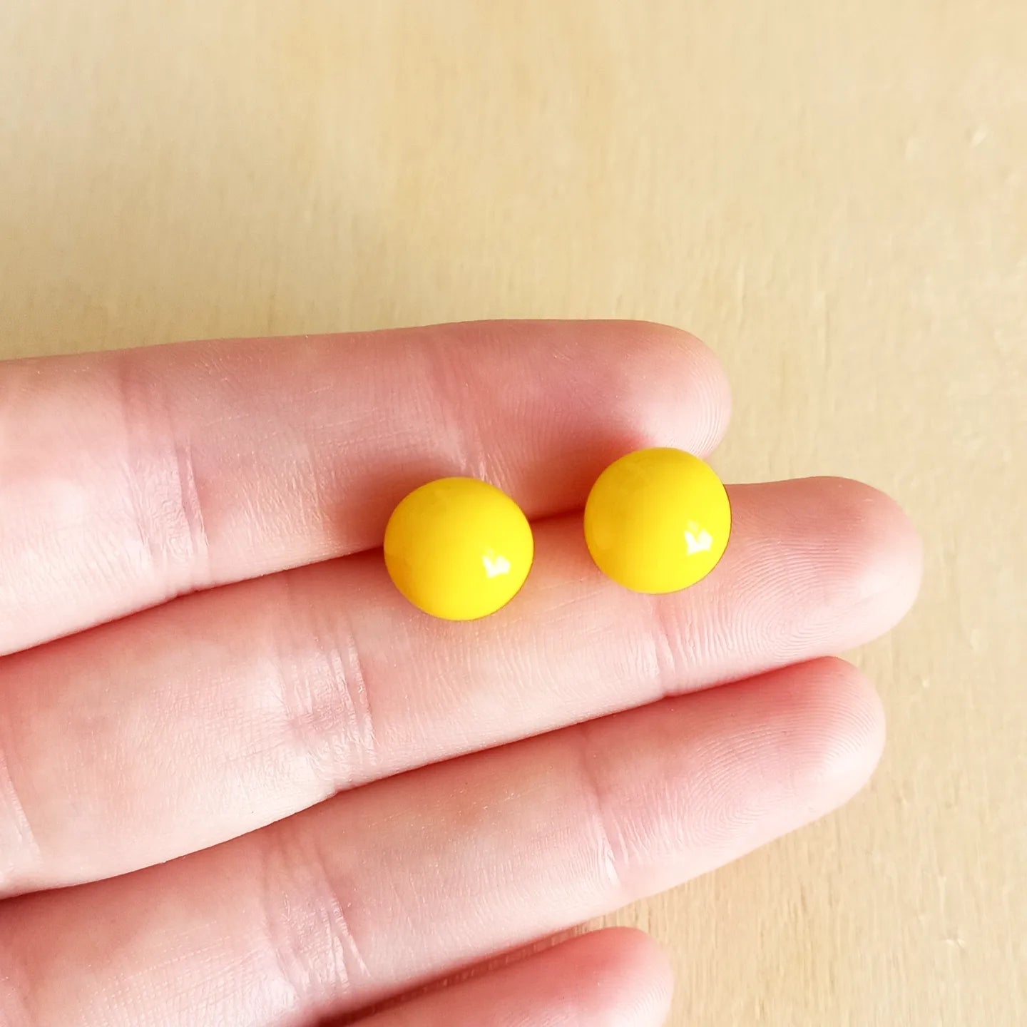 Yellow Ball Studs