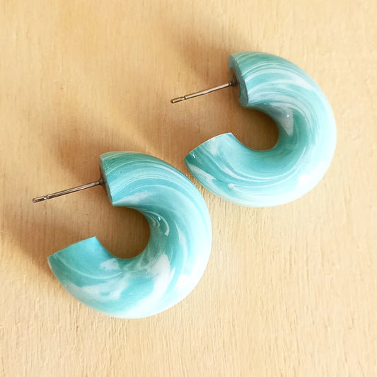 Mint Swirl Hoops