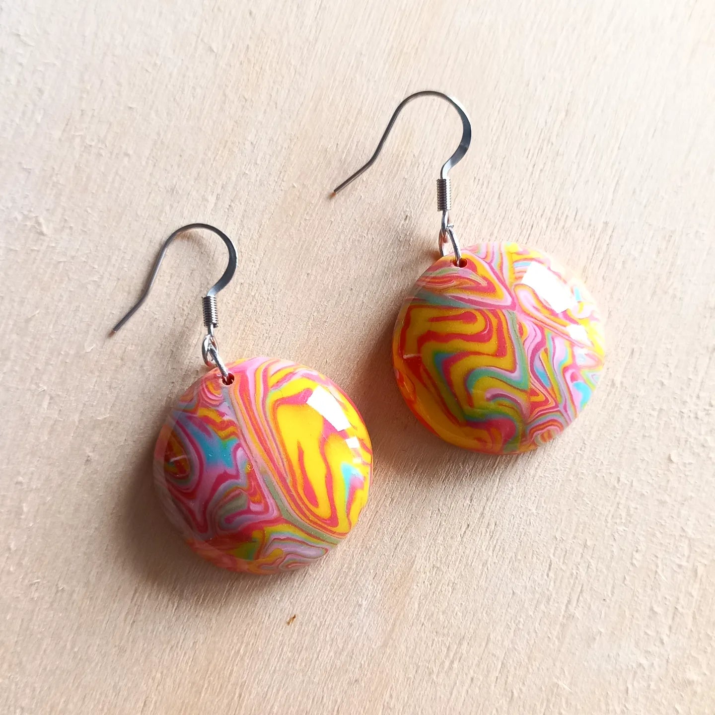 Abstract Half Sphere Earrings - Unique Item