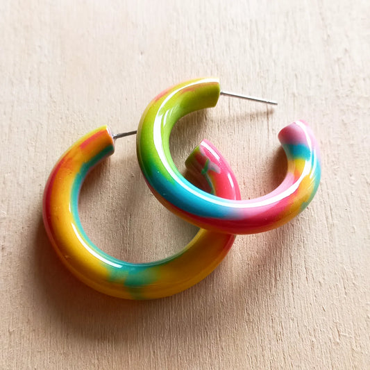 Colorful Hippie Hoops Large - Unique Item