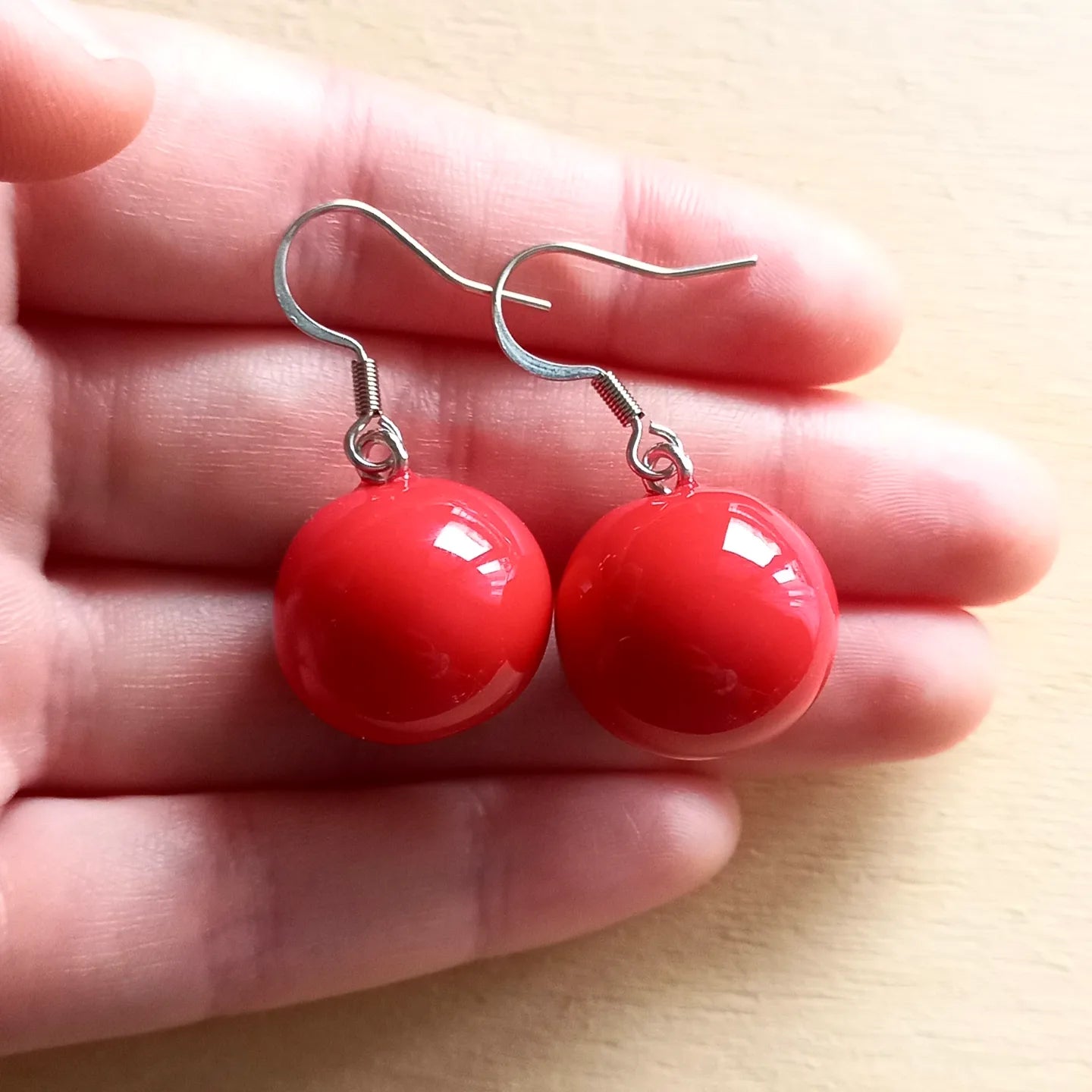 Red Ball Earrings