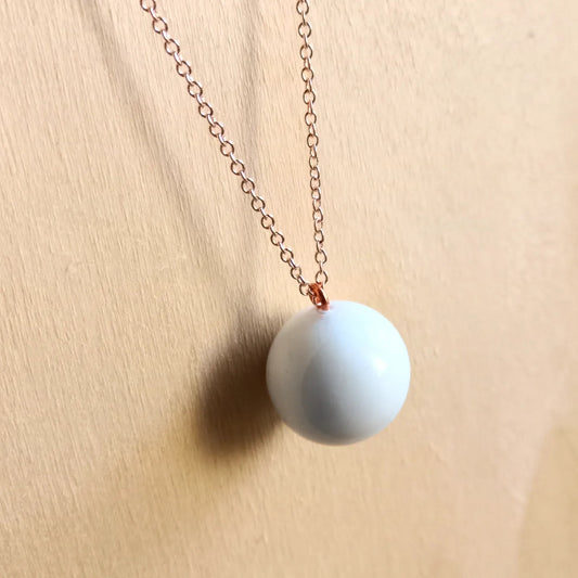 White Ball Rose Gold Necklace