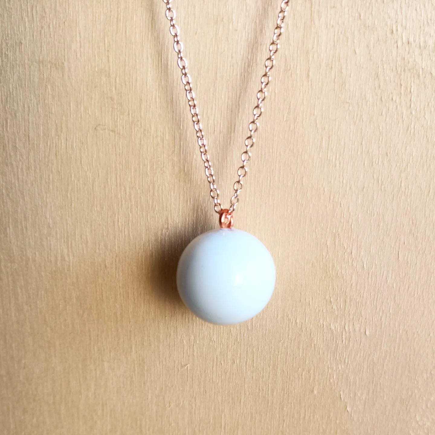 White Ball Rose Gold Necklace