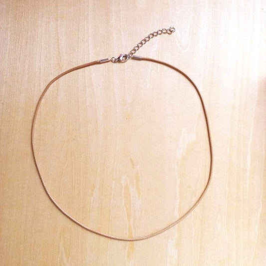 Cream Cotton Cord Necklace Platinum Clasp 44cm each