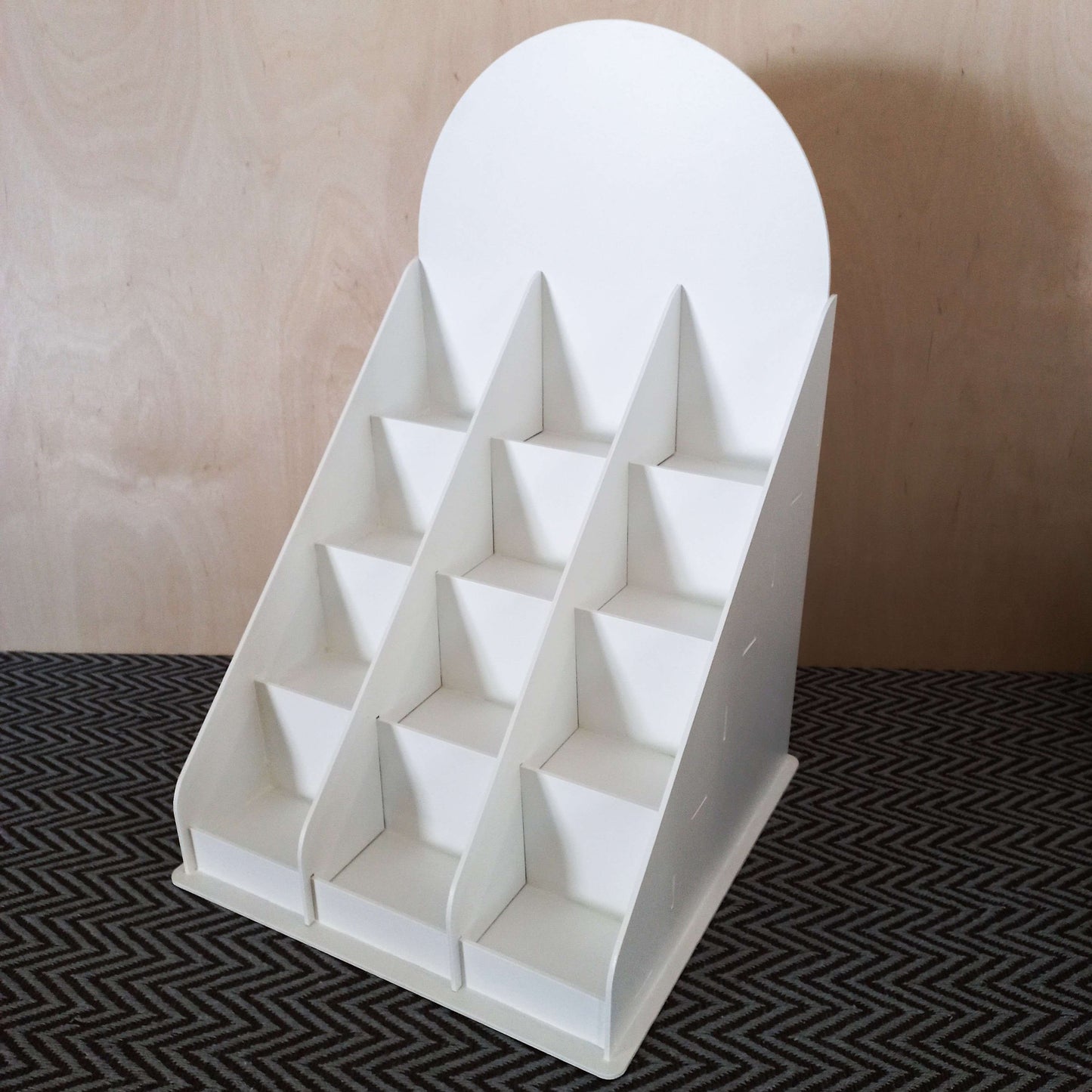 4 Tier Arch Display Shelves with Dividers