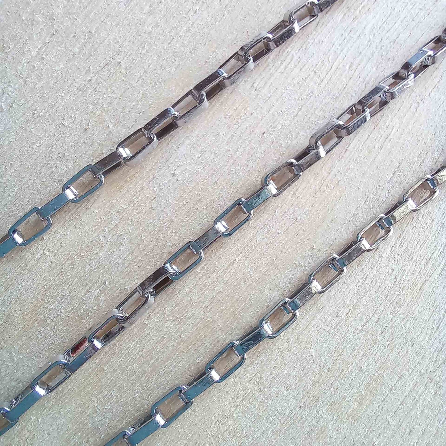 Stainless Steel Venetian Chains, Box Chains per meter