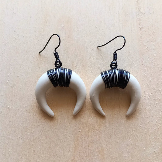 Faux Bone Tooth Dangle Earrings