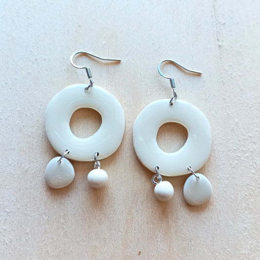 Ivory Ring Dangle Earrings