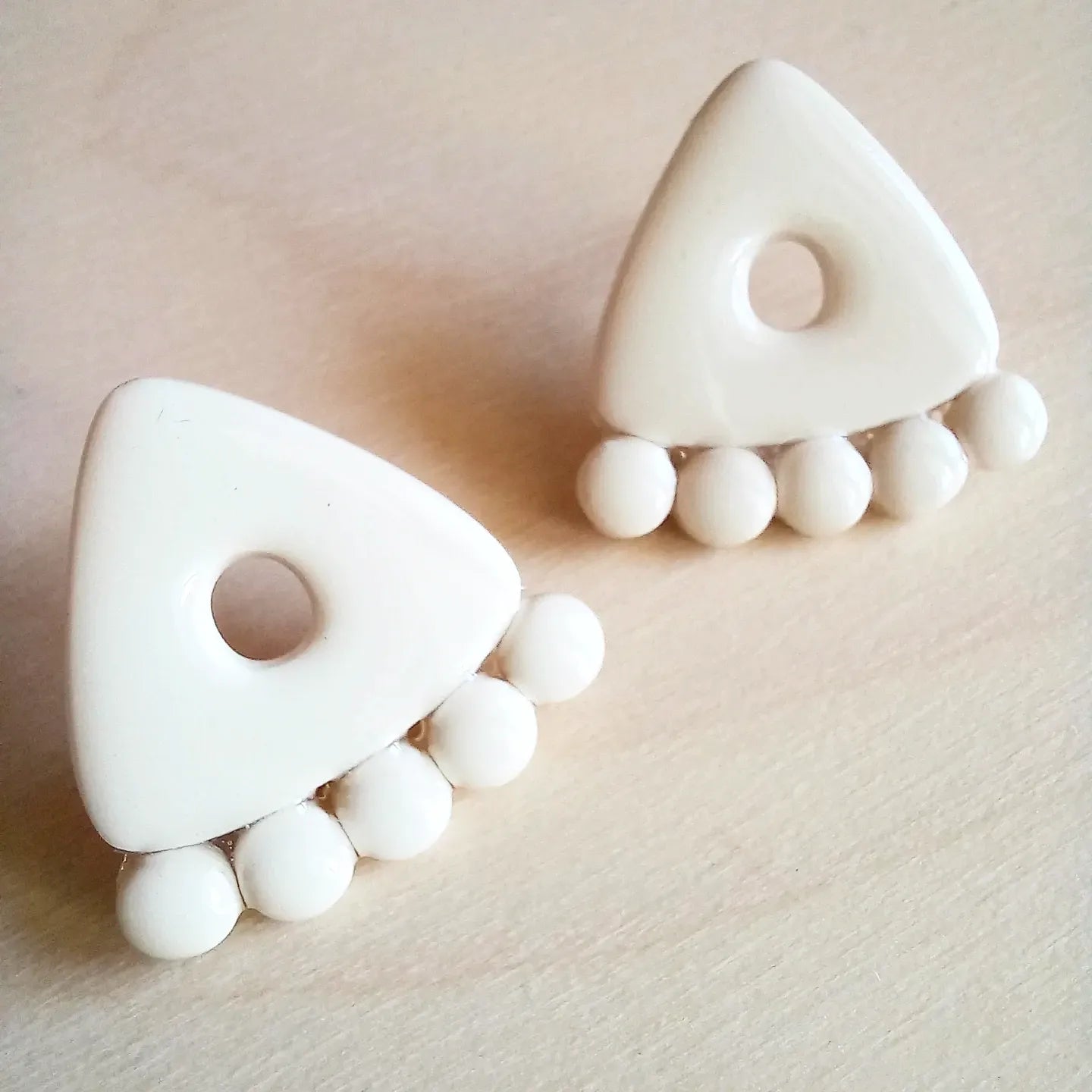 Ivory Triangle Stud Earrings
